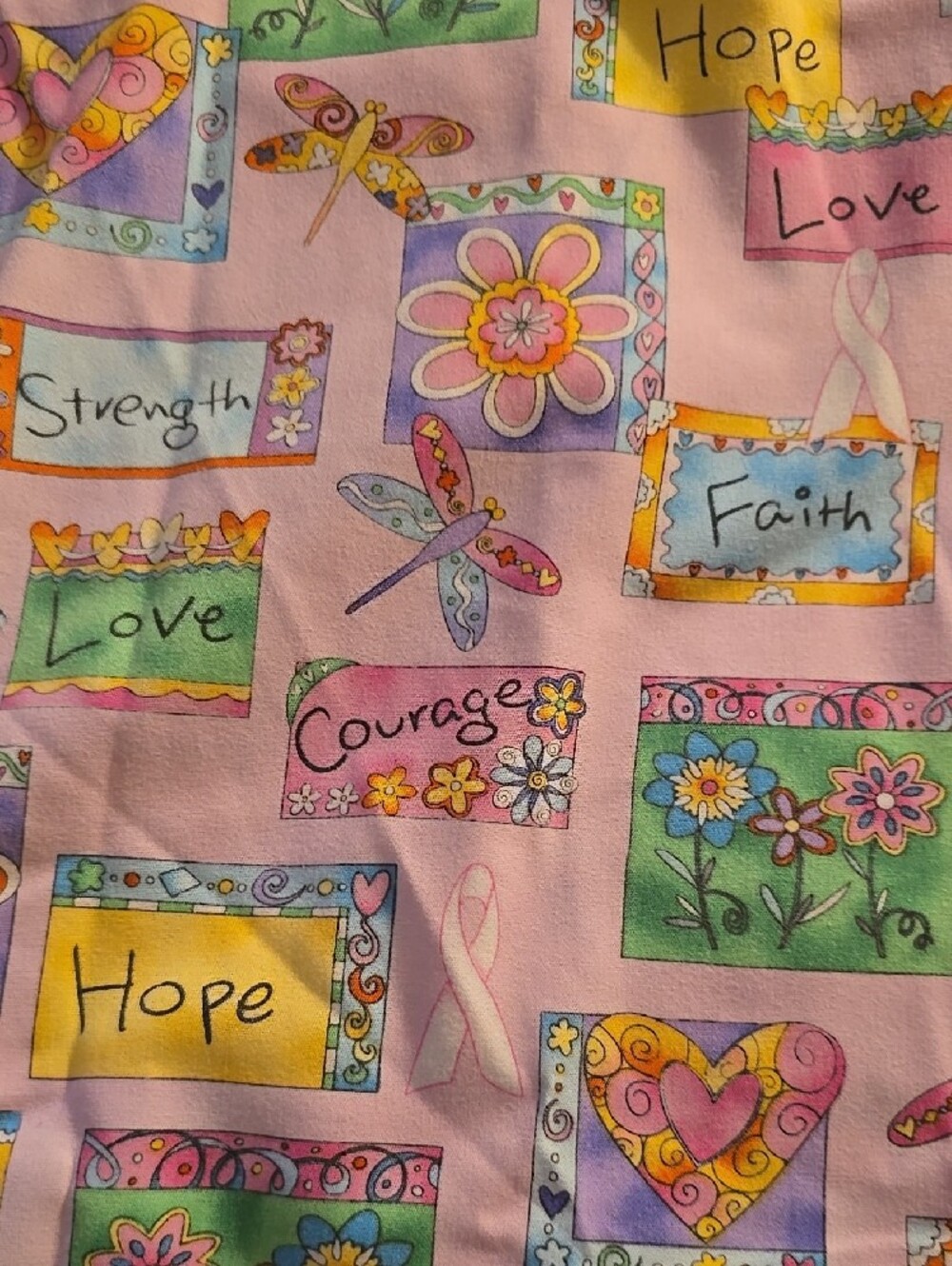 Smart Scrubs Light Pink Womens Scrub Top with Cheerful Motifs - Picture 3 of 3